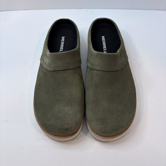 Merrell Olive Green Suede Mules - Picture 3 of 9